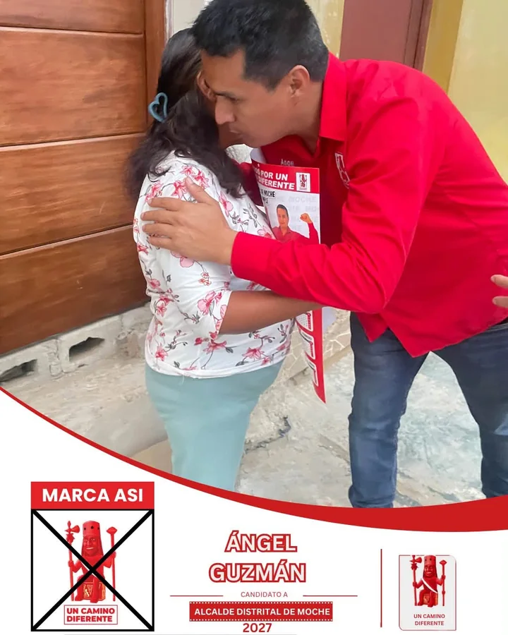 Fotografía de una actividad de Ángel Guzmán Mendoza incluida en el material de campaña.